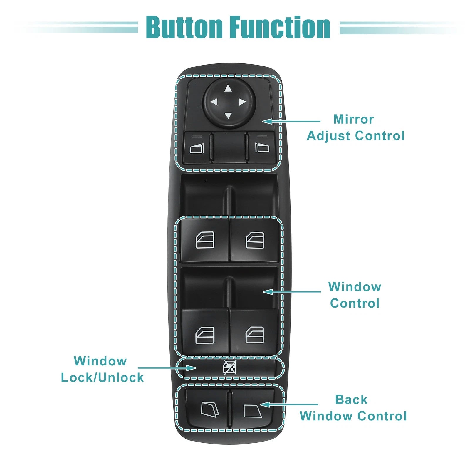 Driver Side Power Window Switch Replacement for Mercedes-Benz GL320 GL350 (2007–2012)
