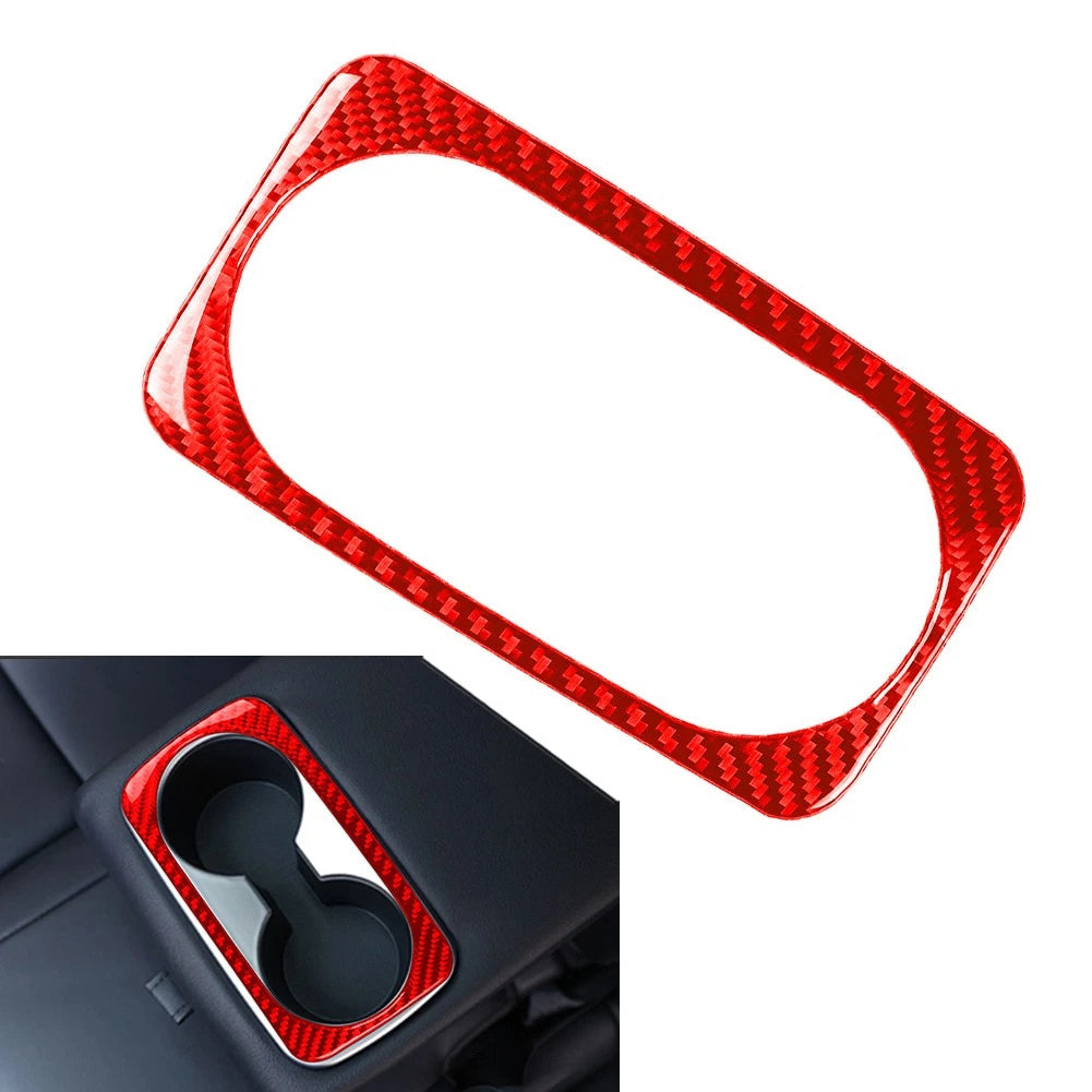 Rear Armrest Cup Holder Frame Cover Trim Red for Kia Stinger (2018–2023)