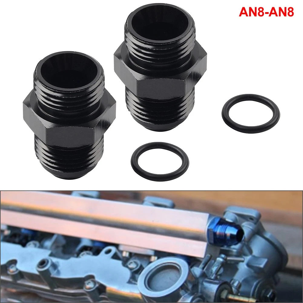2Pcs AN8 Flare to 8AN ORB Male Fitting Adapter for Universal