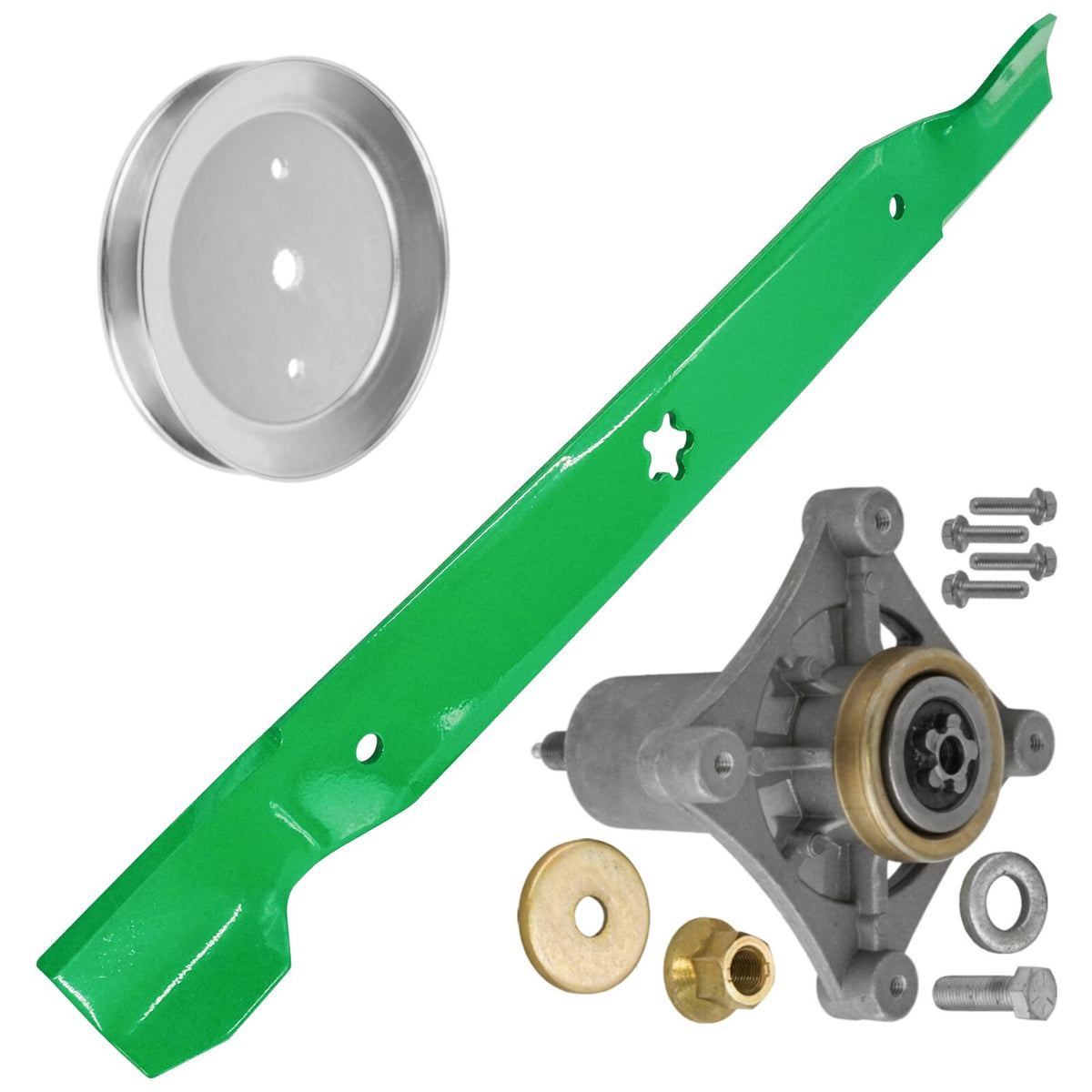 Deck Spindle and Pulley Replacement for Poulan PB145G42 42 in (2010–2010)