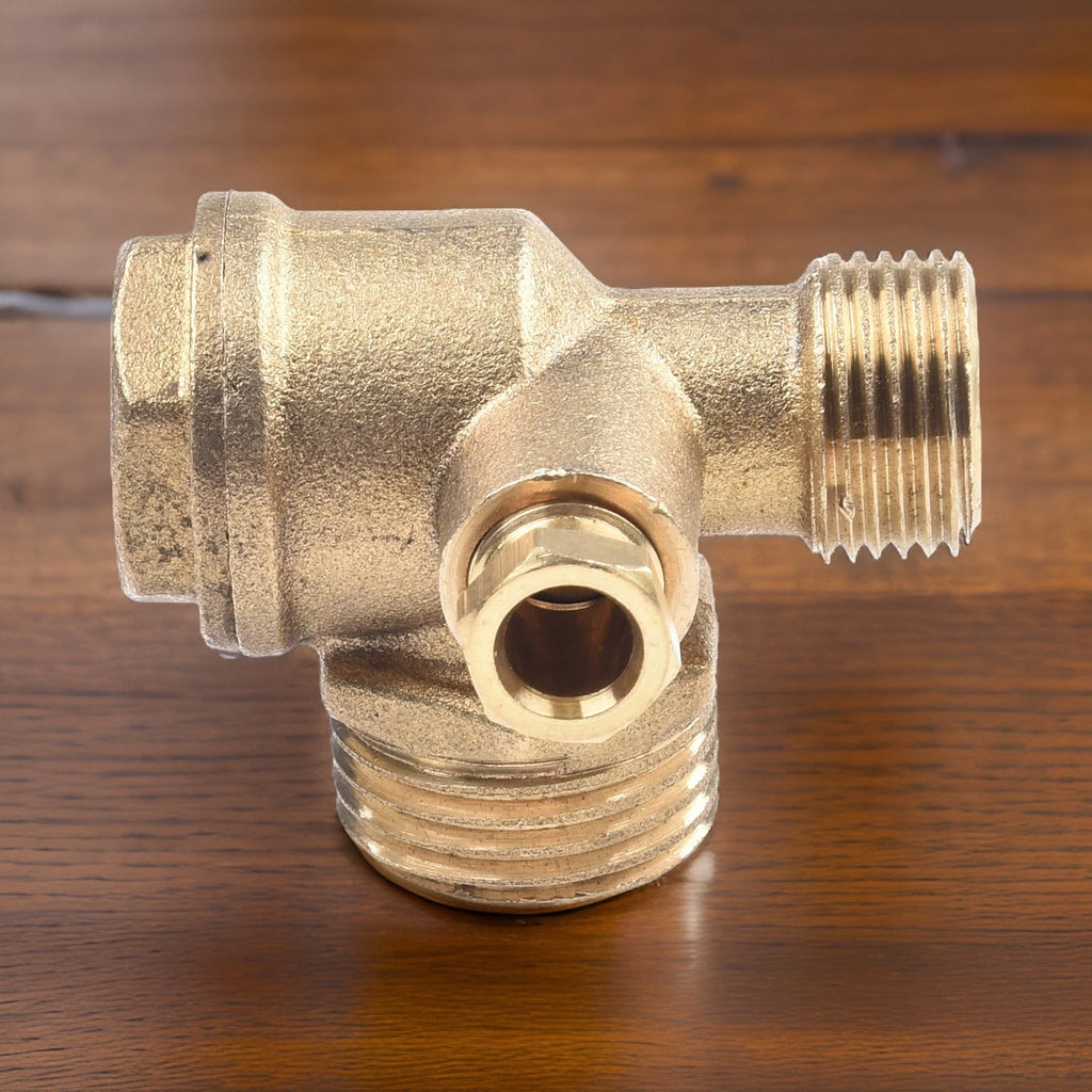 3-Port Brass Male Threaded Check Valve Connector for Air Compressor