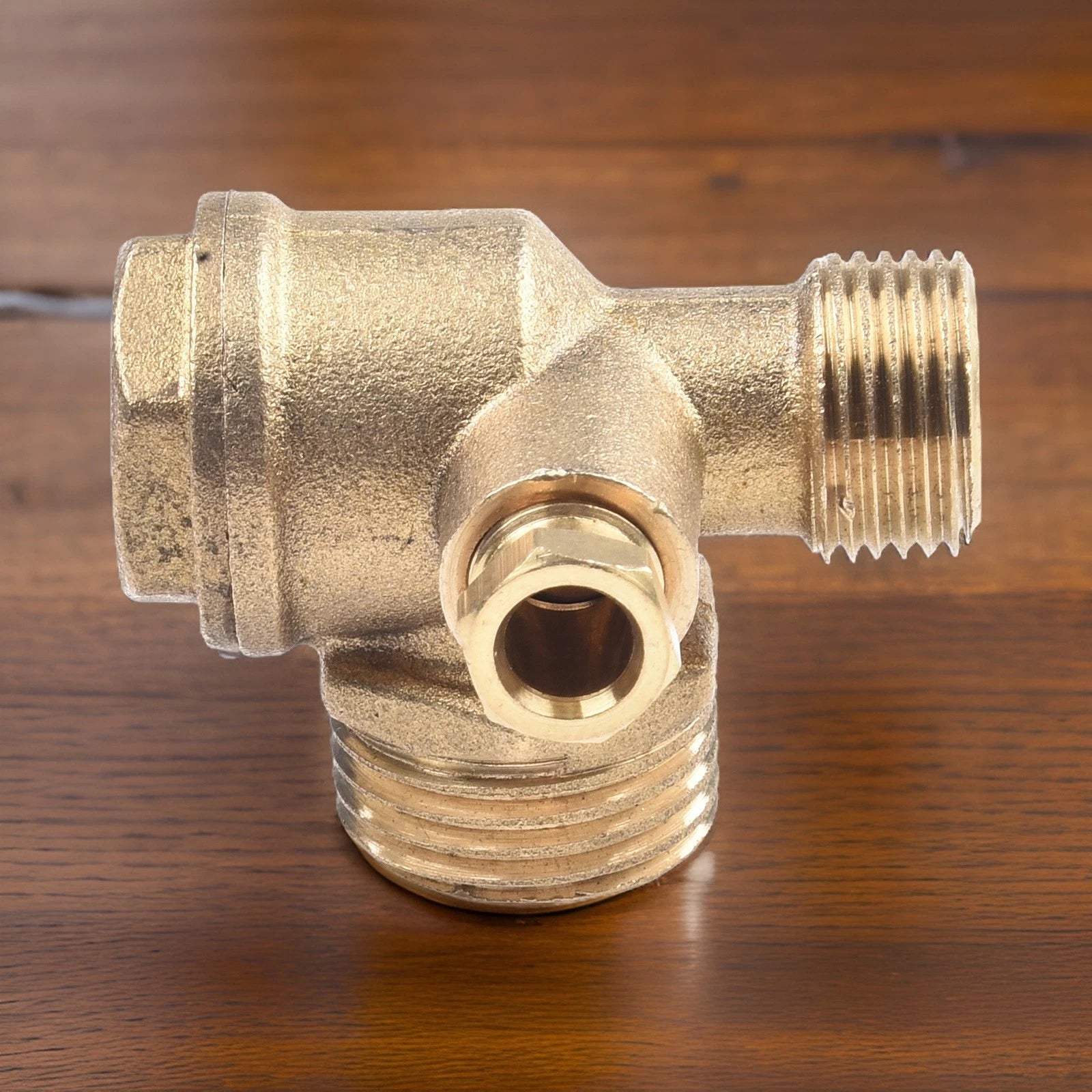 3-Port Brass Male Threaded Check Valve Connector for Air Compressor