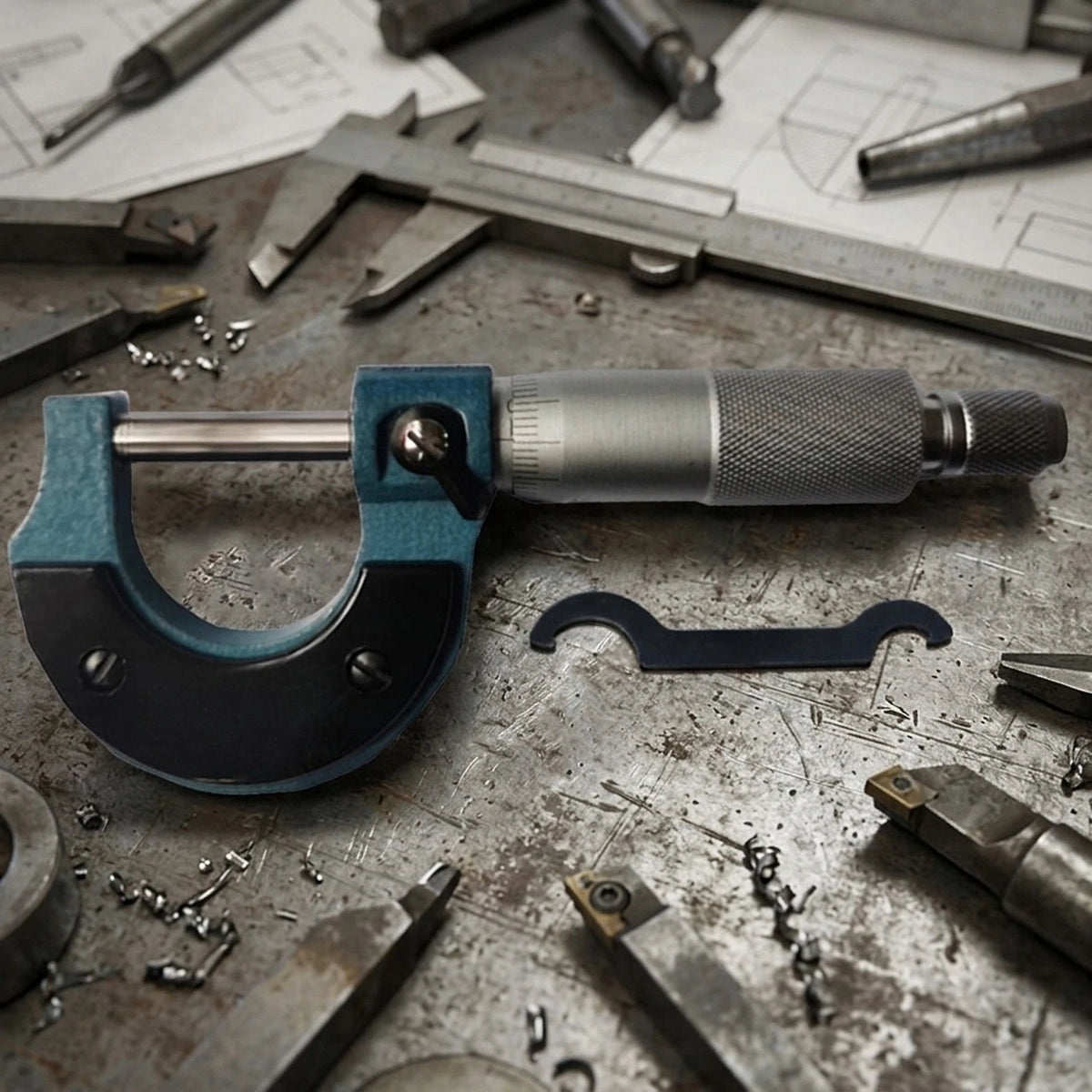 Precision Thread Scale Micrometer with Satin Chrome Coating