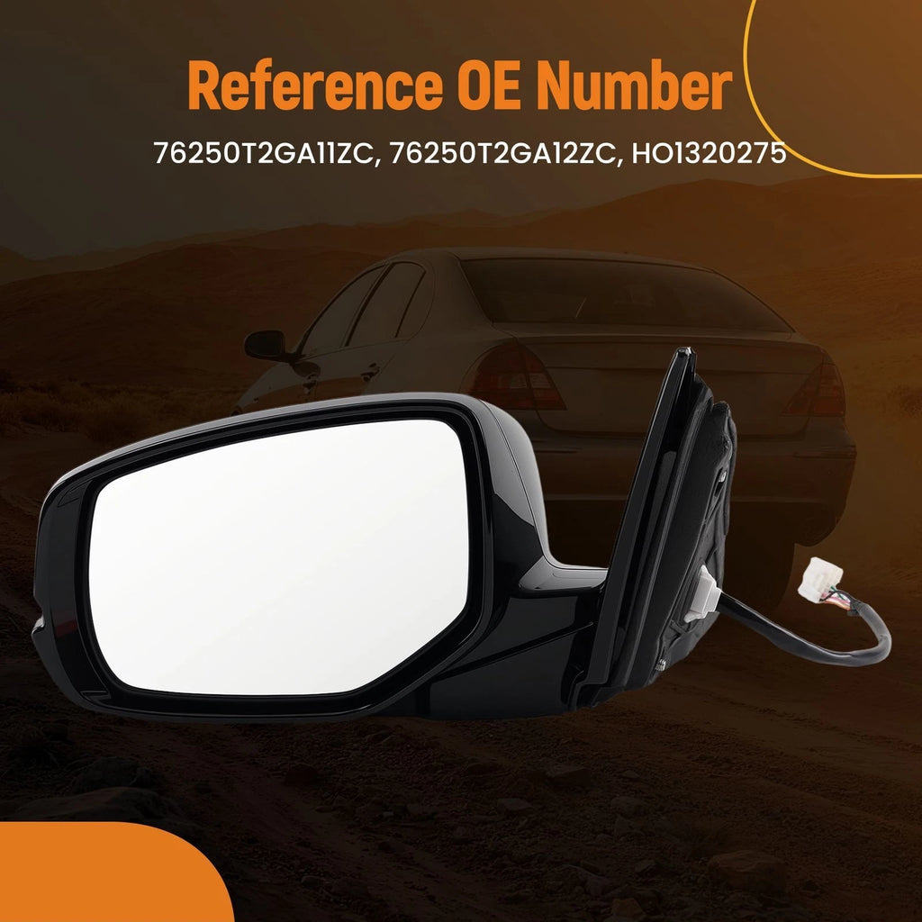 Heated Driver Side Mirror for Honda Accord EX-L/Touring (2013–2017) Black
