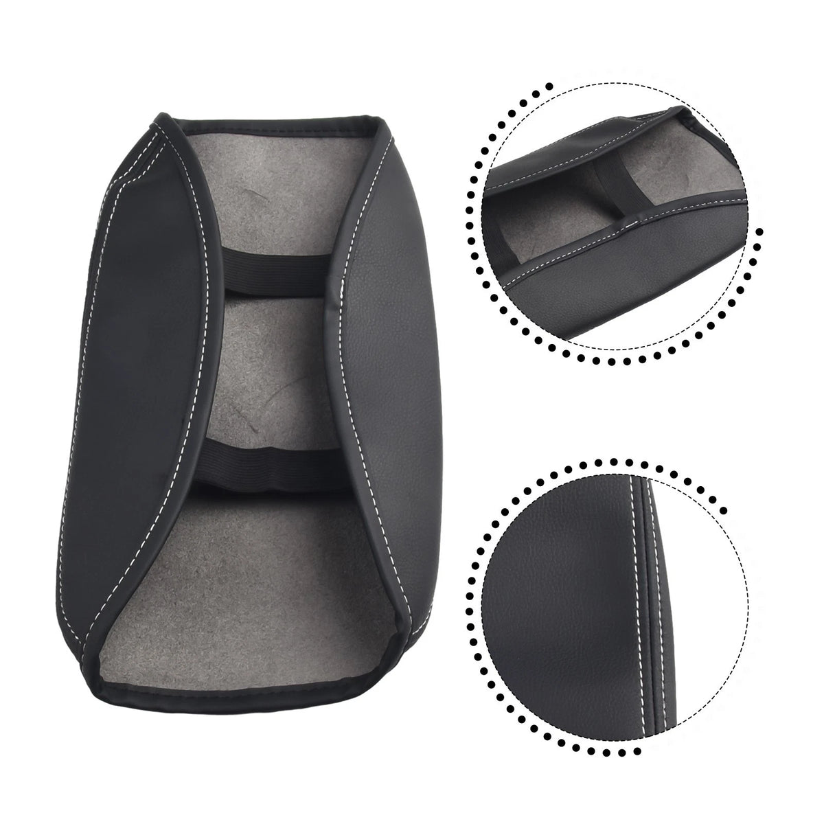 Black Leather Armrest Cover for Subaru Forester
