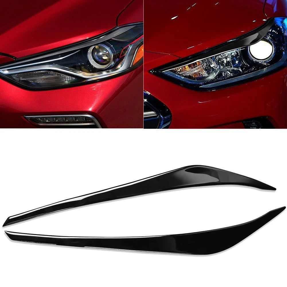 Headlight Brow Trims for Hyundai Elantra (2016–2018) - Sleek Black