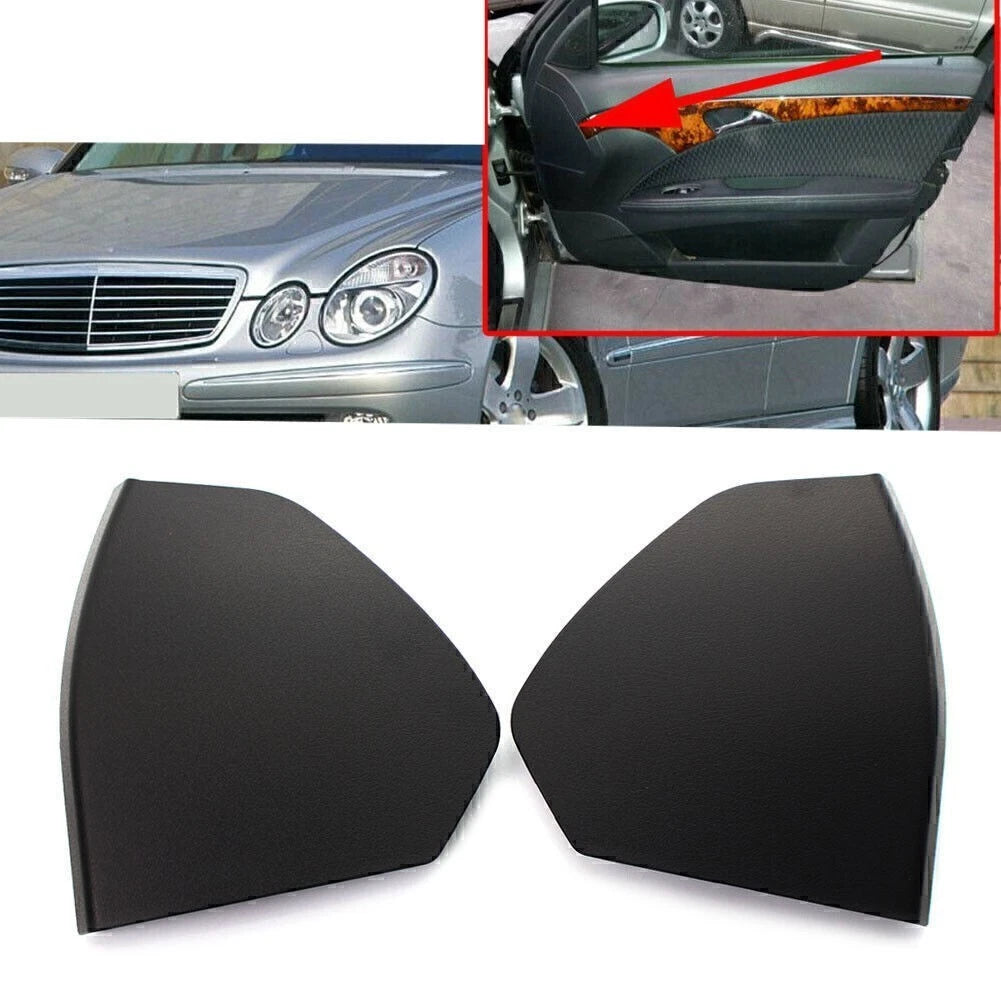 Pair ABS Front Door Upper Cover Trim Black for Mercedes E-Class W211 (2003–2009)