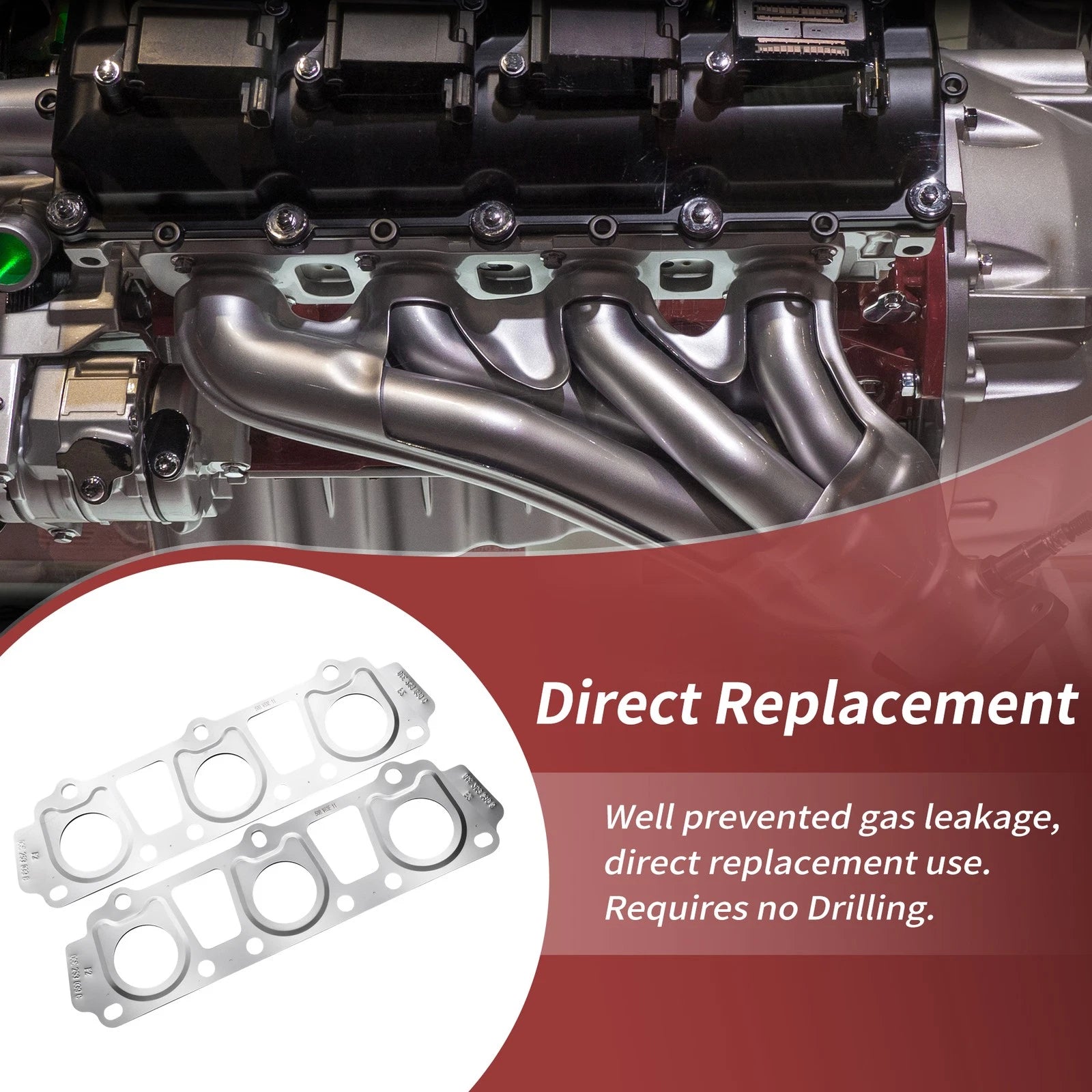 Exhaust Manifold Header Gasket Set of 2 for Audi A6 (2014–2018)
