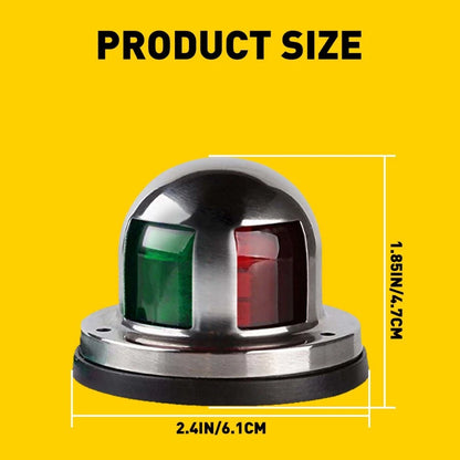 2Pcs LED Boat Navigation Lights Red + Green for Marine Bow Light
