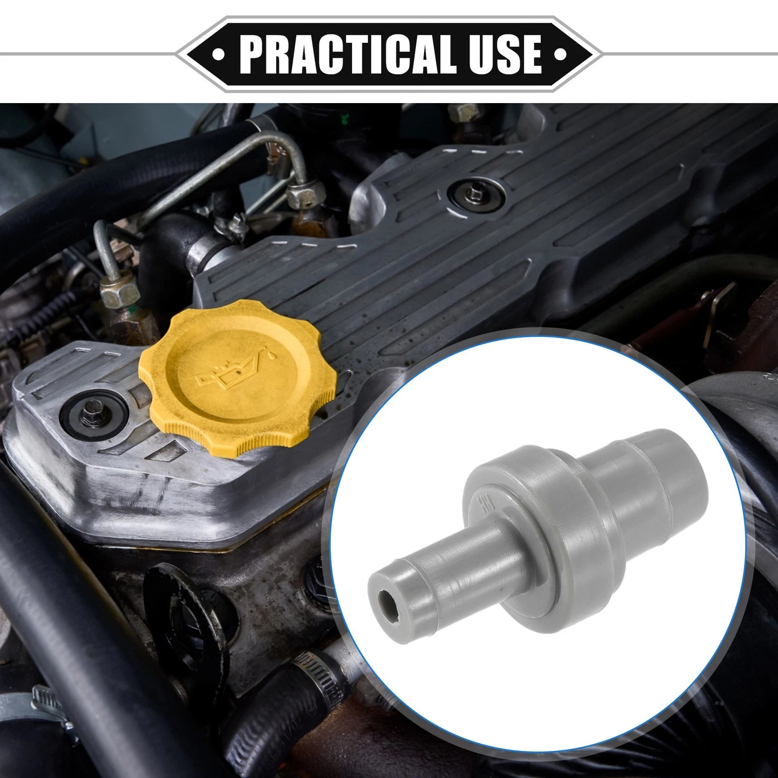 PCV Valve Replacement for Toyota Corolla (1993–1997) Durable Plastic Gray
