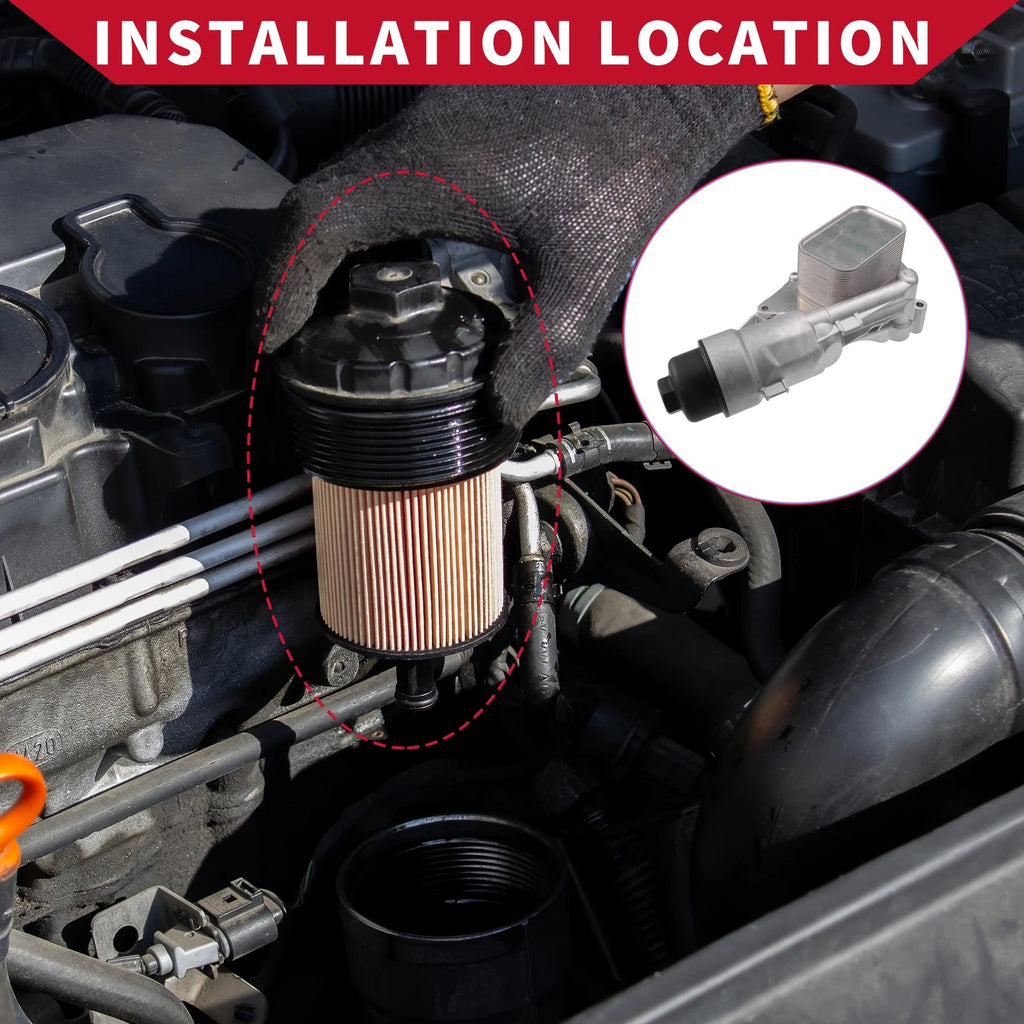 Engine Oil Cooler Filter Housing with Bolt and Seals for BMW i8 (2014–2020)