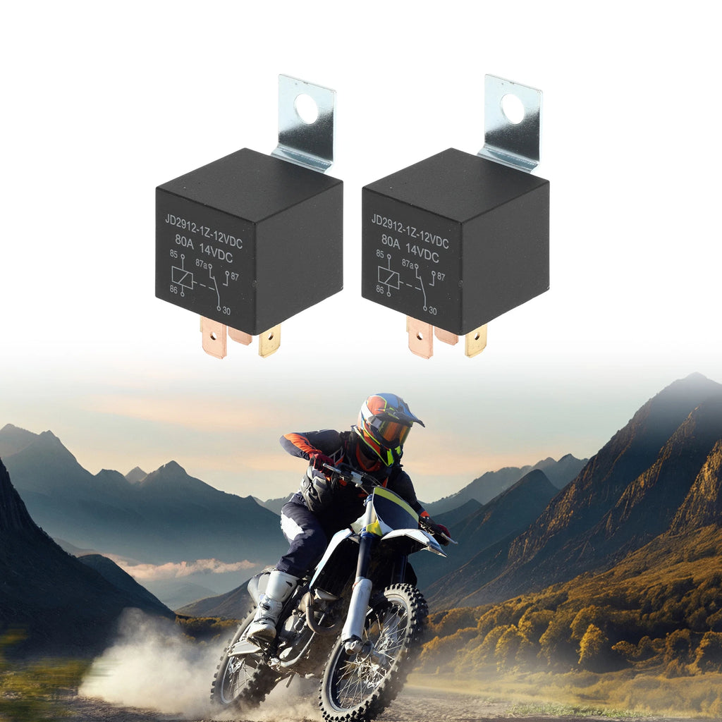 2X 5-Pin 12V 80A Waterproof Auto Relay for Universal Applications