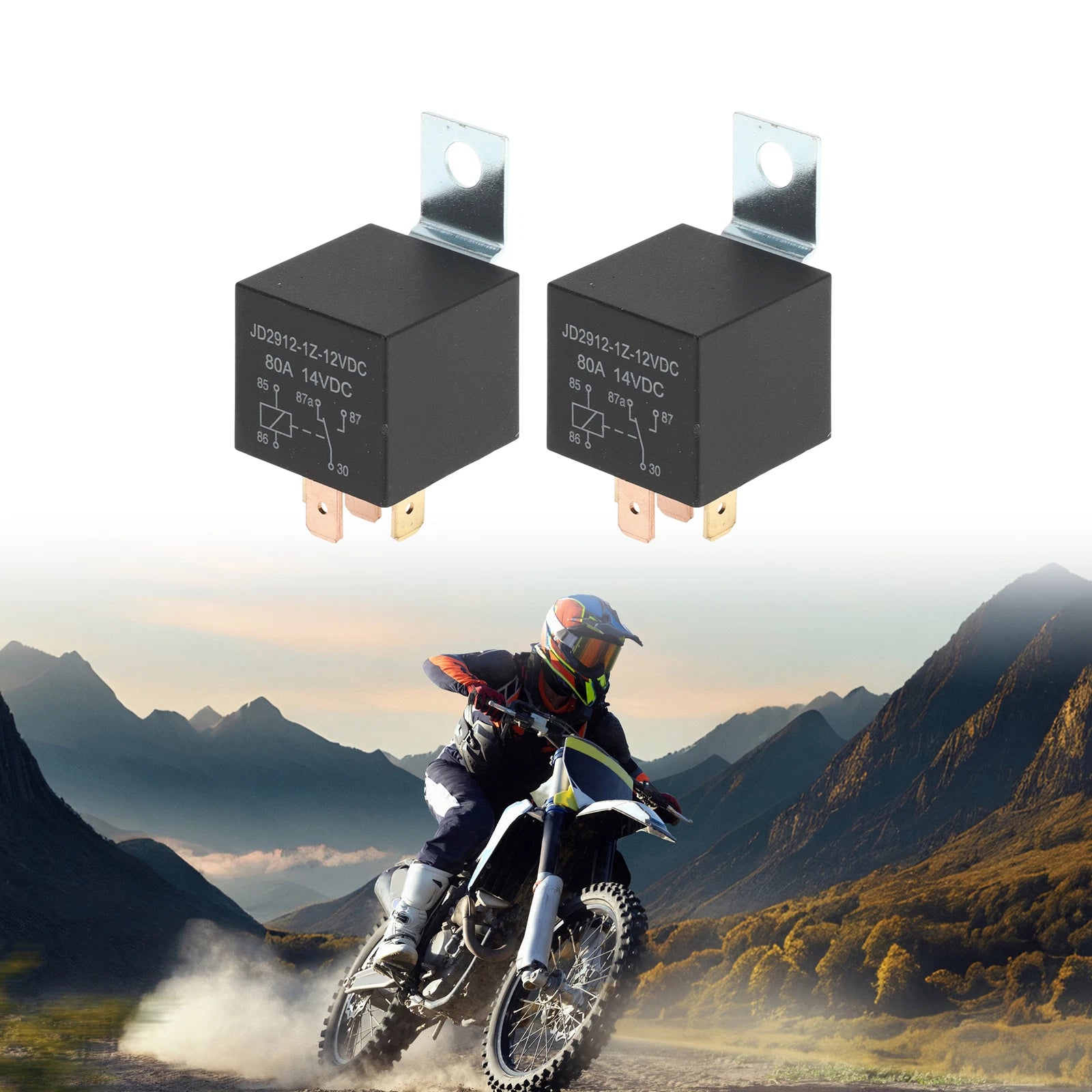 2X 5-Pin 12V 80A Waterproof Auto Relay for Universal Applications