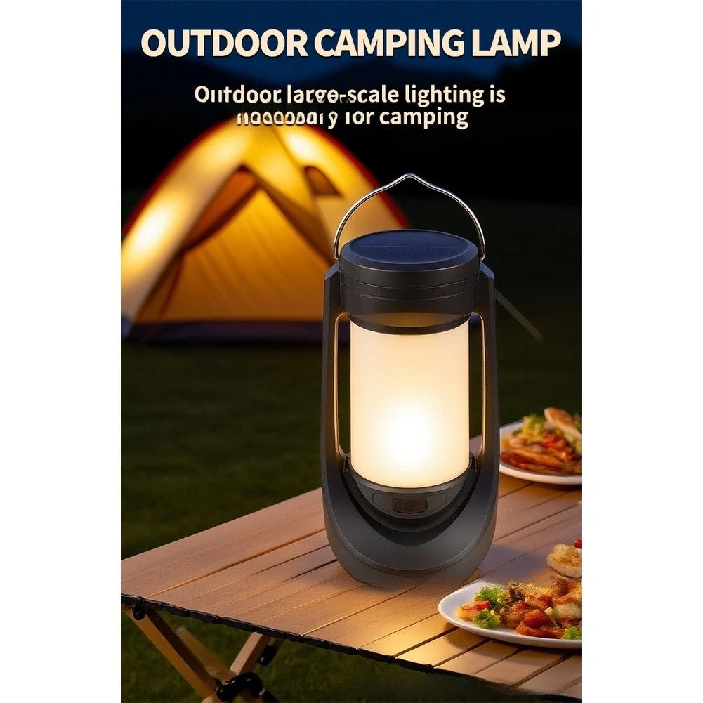Portable LED Solar Camping Lantern with Hanging Hook