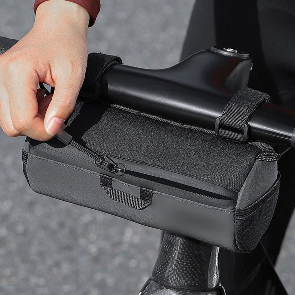 Cylindrical Front Bike Bag with Reflective Material for Night Visibility