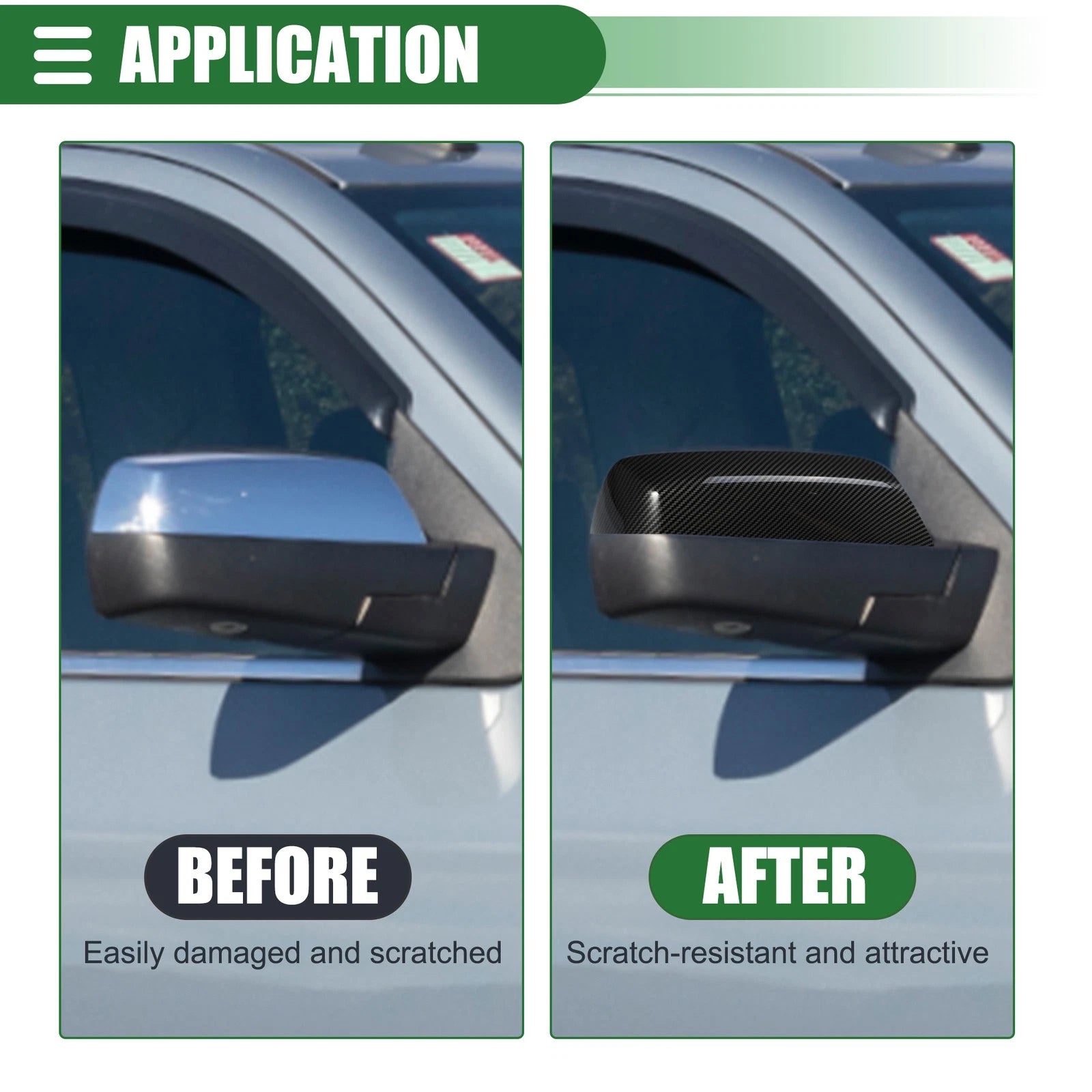 Rearview Mirror Cap Left Right Replacement for Chevrolet Silverado 1500 (2014–2019) Black