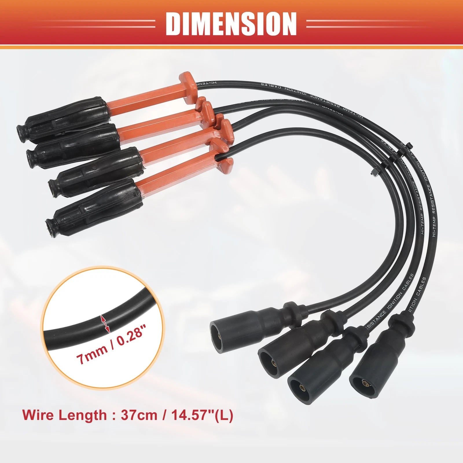 4pcs Spark Plug Wire Ignition Coil Cable for Mercedes-Benz C220 (2010–2015)