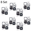 Set of 8 Carburetor Gasket Kits for ZAMA RB-129 C1M-W26A C1M-W26B C1M-W26C