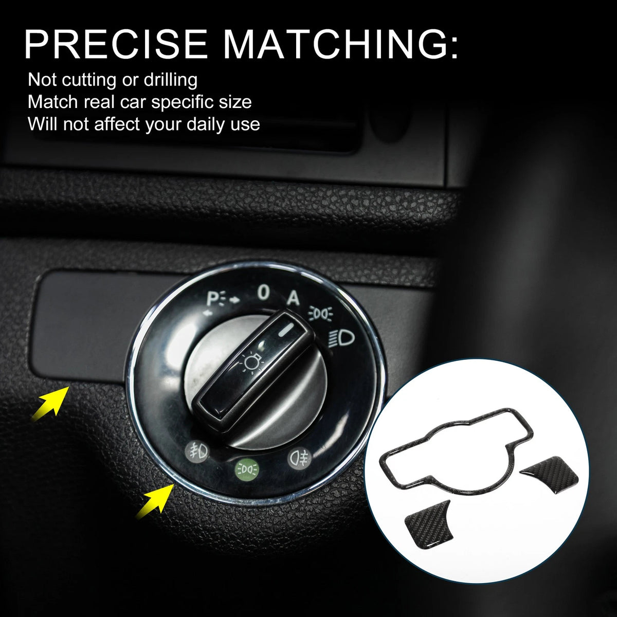 Headlight Switch Cover Stickers Replacement for Mercedes-Benz A B C E G CLA (2013–2025)