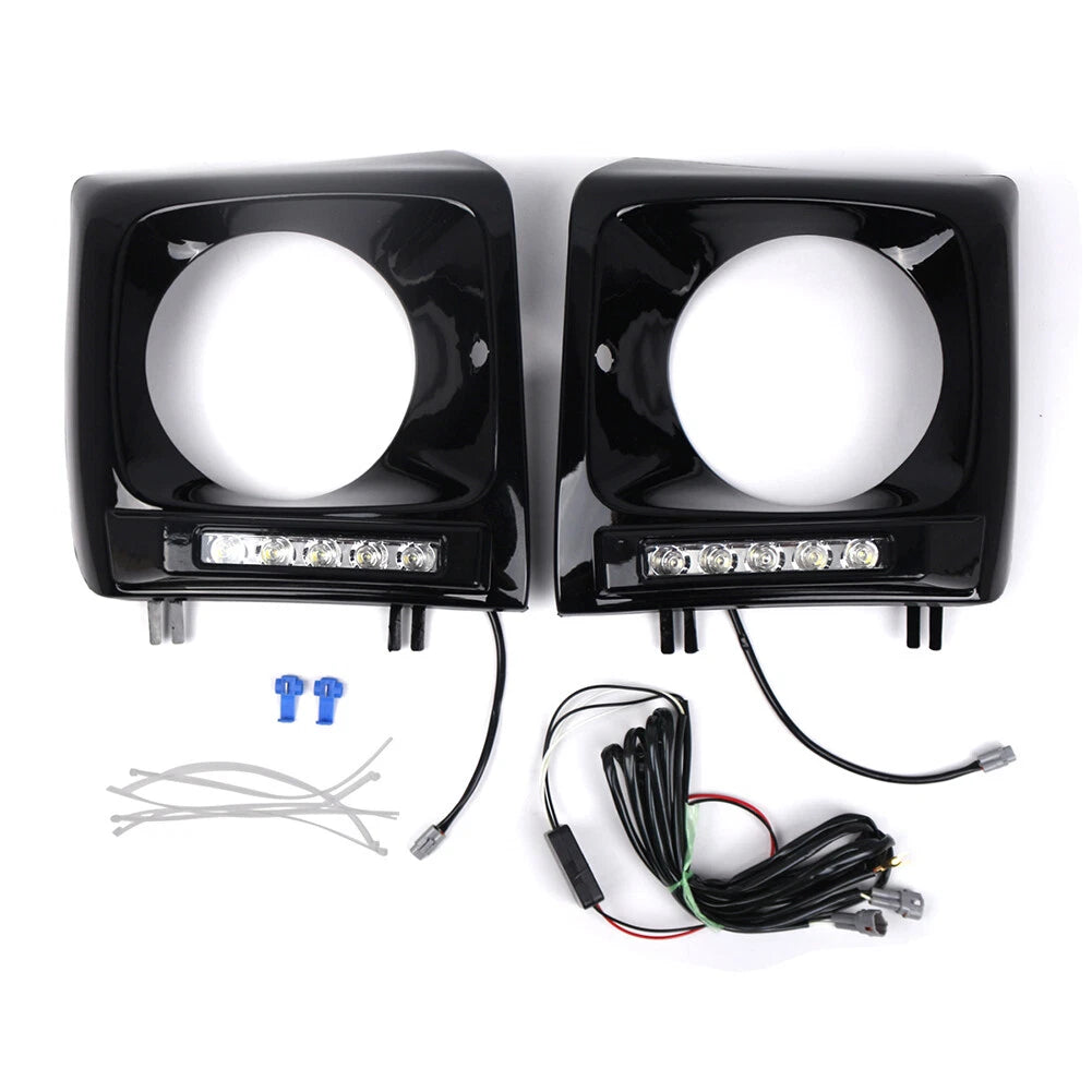 Glossy Black Daytime Running Lights Headlight Bezel For Benz G-Class W463 90-18