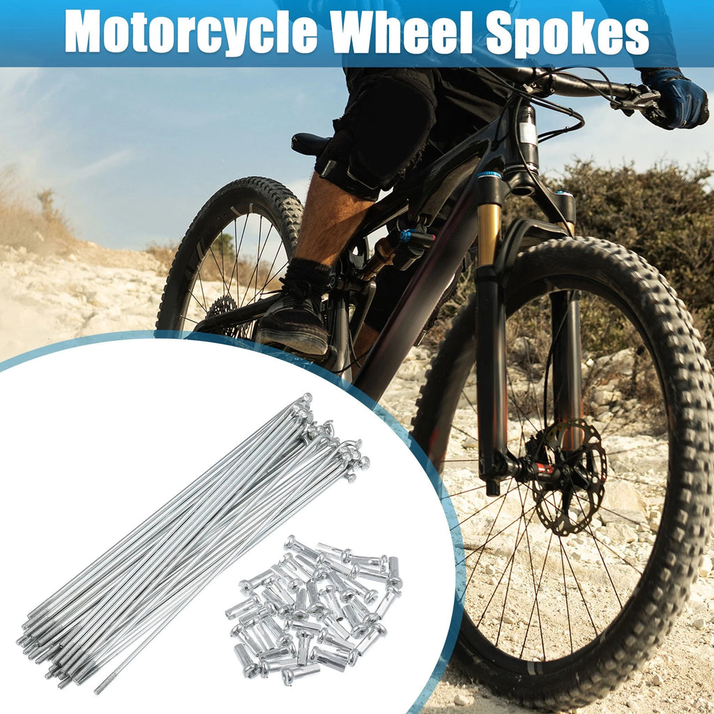 14G J Bend Bicycle Spokes Galvanized with Nipples 130mm for All Bikes (Any Year)