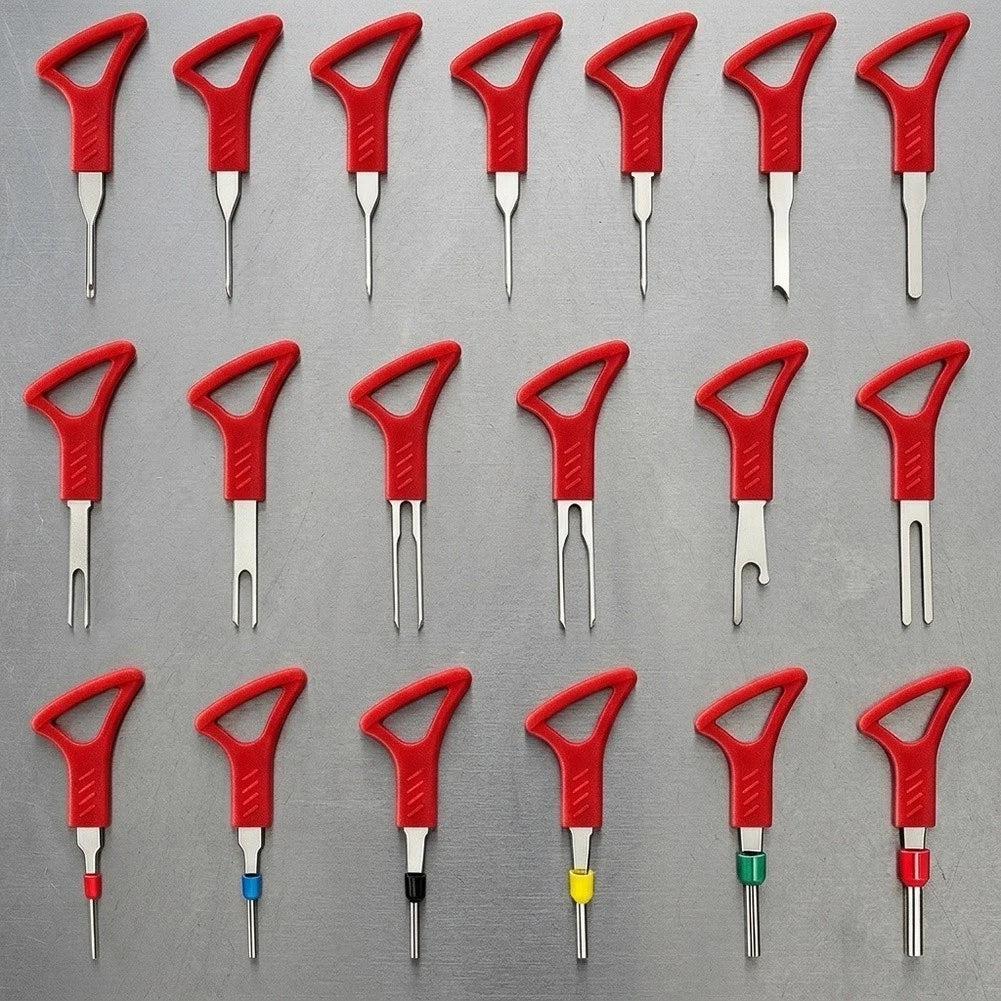 Multi-Head Terminal Extractor Set for Various Connector Slot Shapes and Sizes