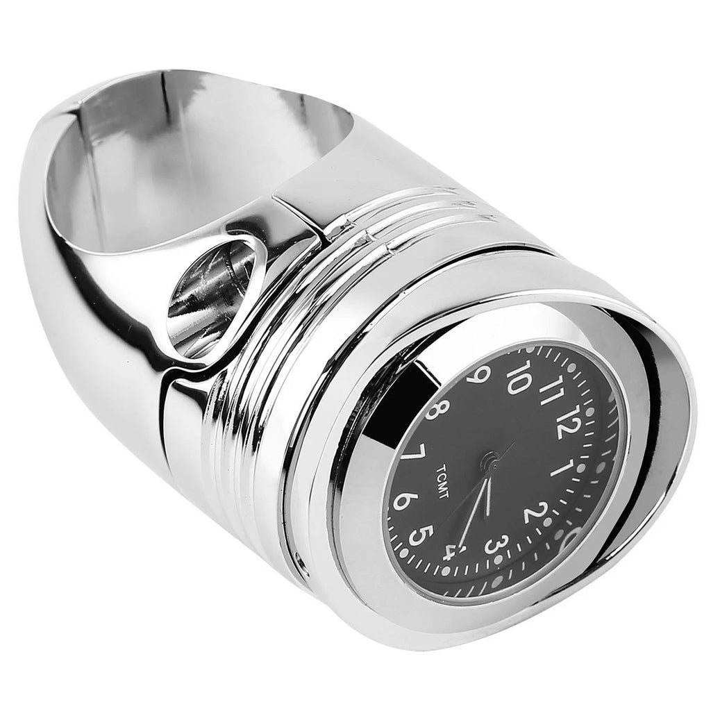 Chrome Handlebar Mount Clamp Clock for Harley Dyna (1 1/4")