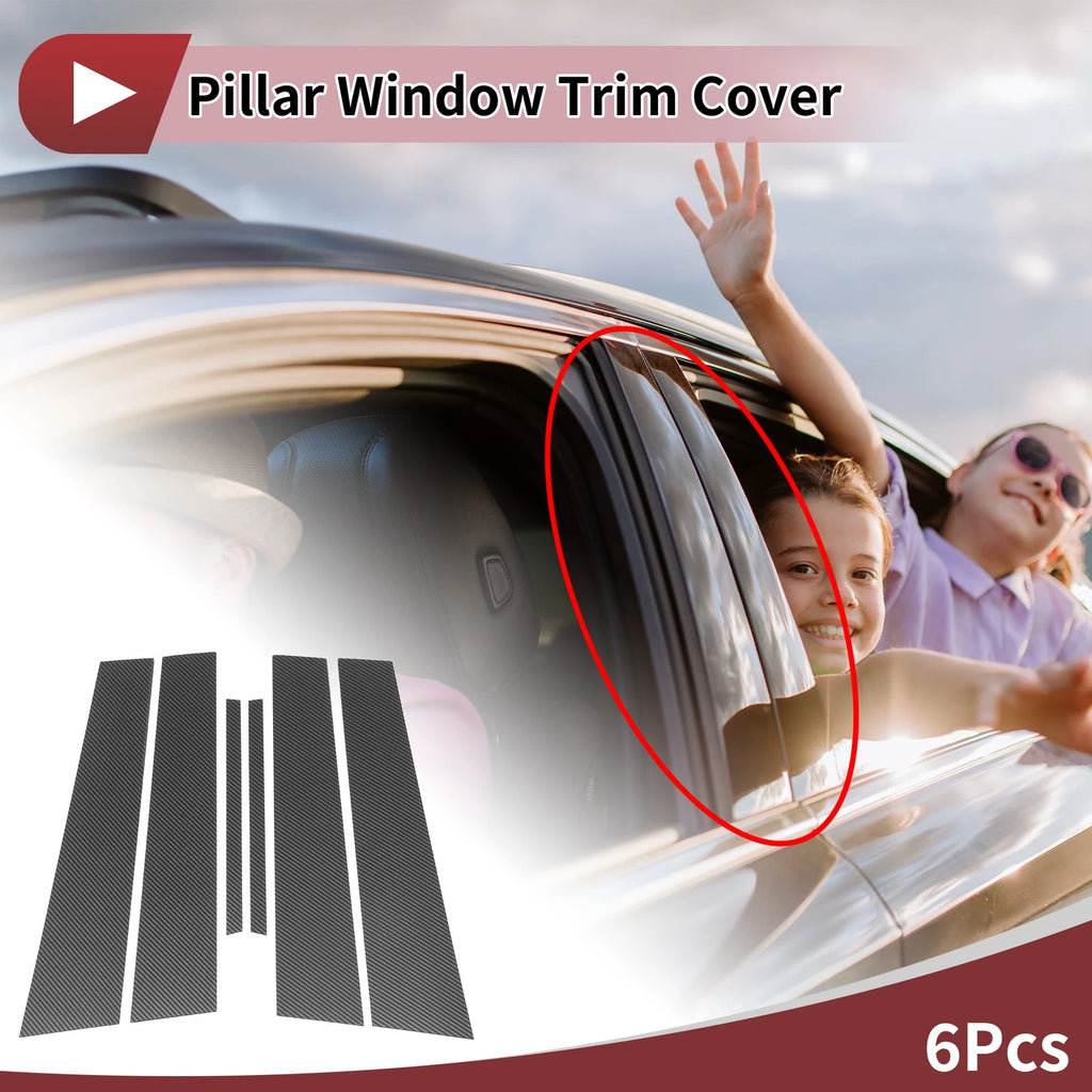 6 Pcs Door Pillar Window Trim Replacement for Lexus IS (2021–2023) Black