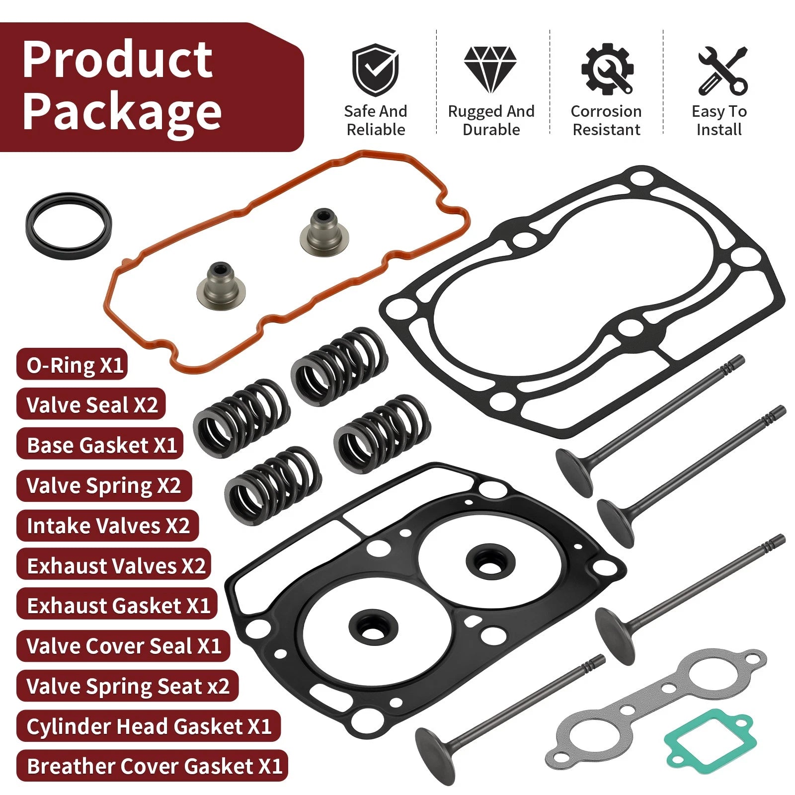 Cylinder Head Gasket & Valve Seals for Polaris RZR S 4 800 (2011–2014)