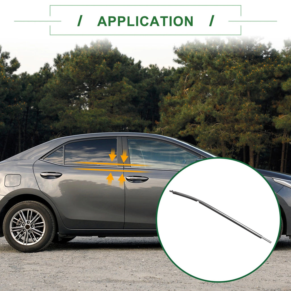 2pcs Rear Left Right Weatherstrip Window Seal Replacement for Toyota Corolla (2014–2018)