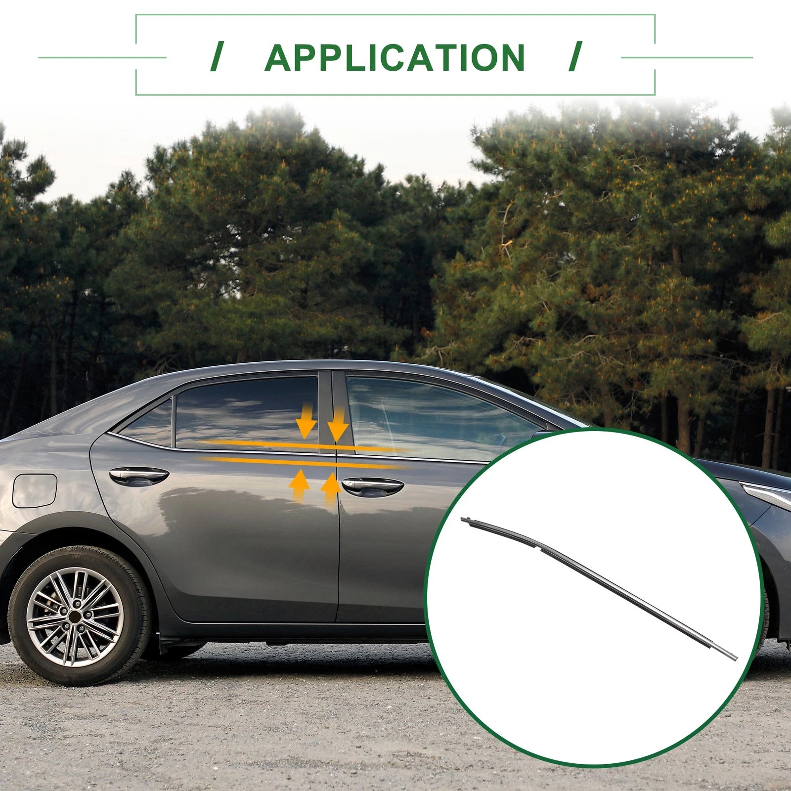 2pcs Rear Left Right Weatherstrip Window Seal Replacement for Toyota Corolla (2014–2018)