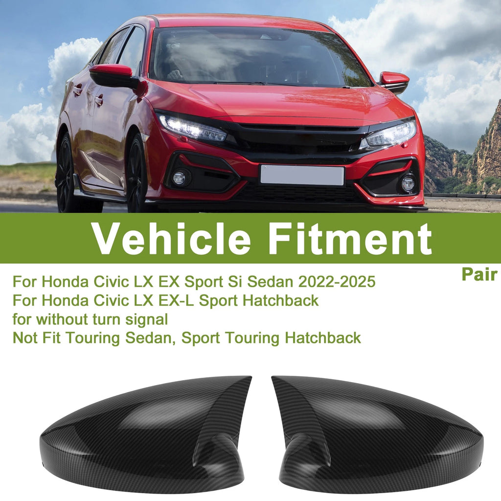 Mirror Cover Cap Replacement Pair for Honda Civic (2016–2021)