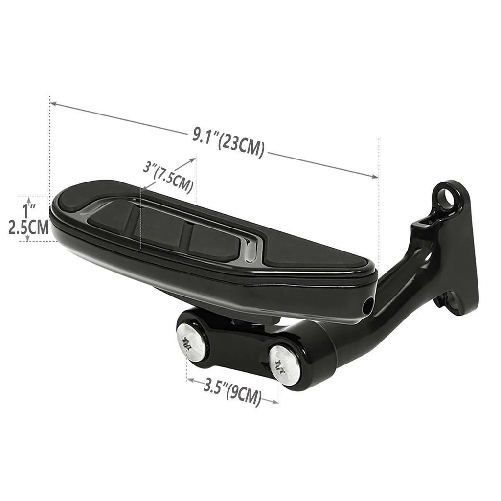 Black Passenger Floorboard Mount for Harley Electra Glide FLHT (1993–2025)