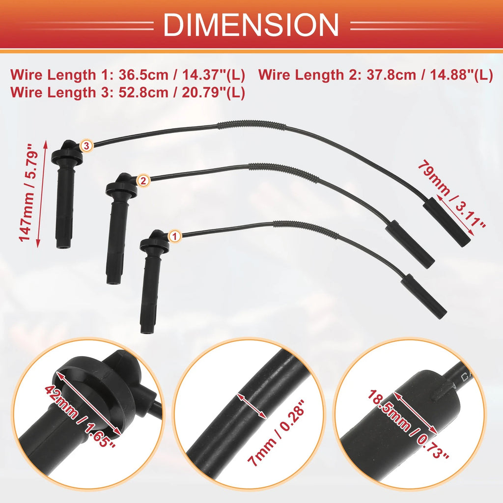 4 Pcs Spark Plug Wire and Ignition Coil Cable Kit for Subaru Baja (2003–2008)