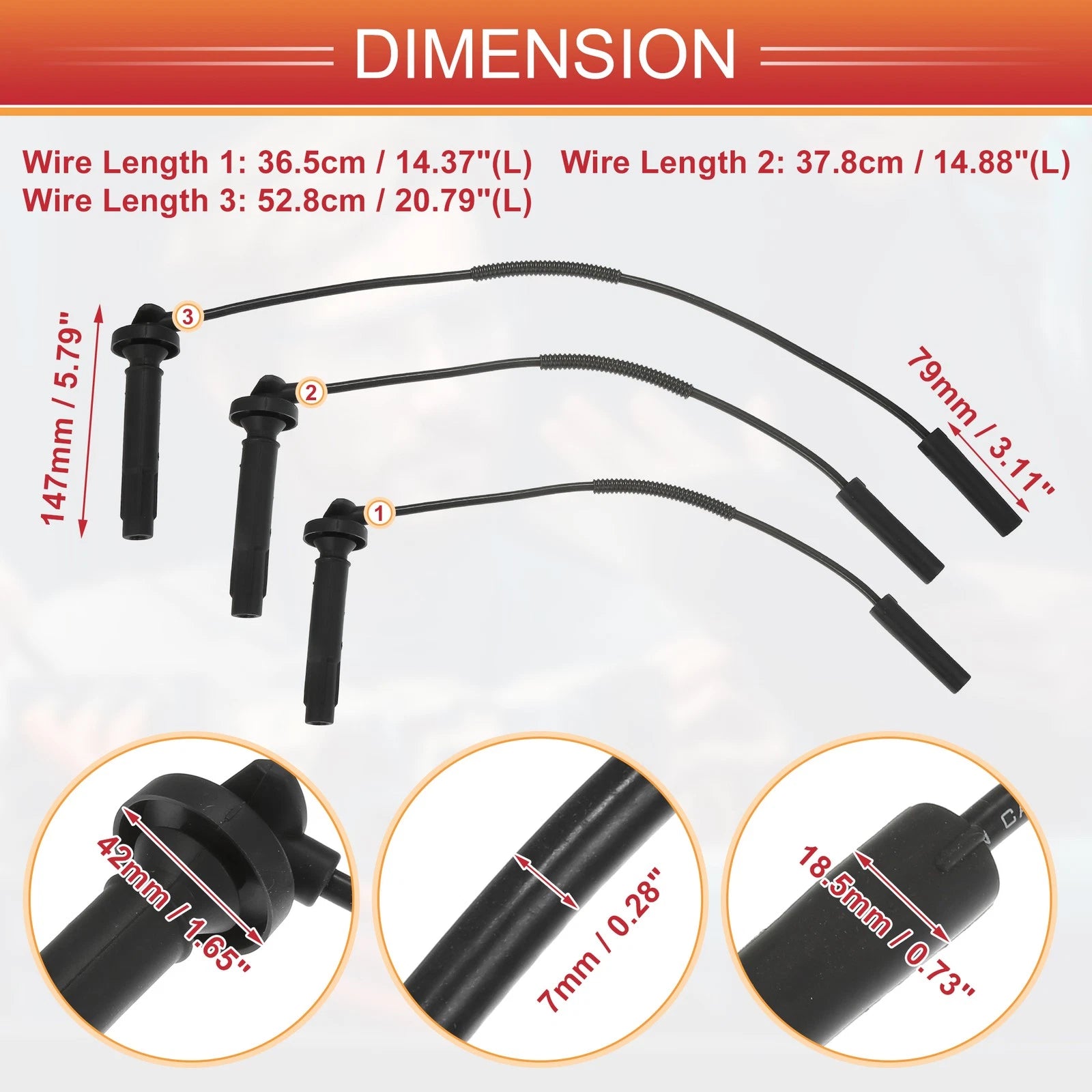 4 Pcs Spark Plug Wire and Ignition Coil Cable Kit for Subaru Baja (2003–2008)