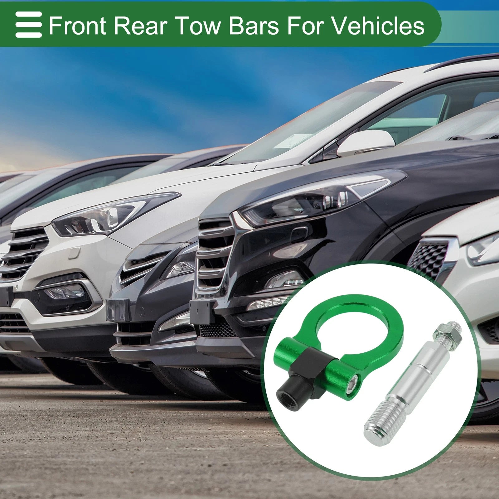 Front Rear Tow Hook Replacement for Mazda RX8 (2003–2008) 11mm Aluminum
