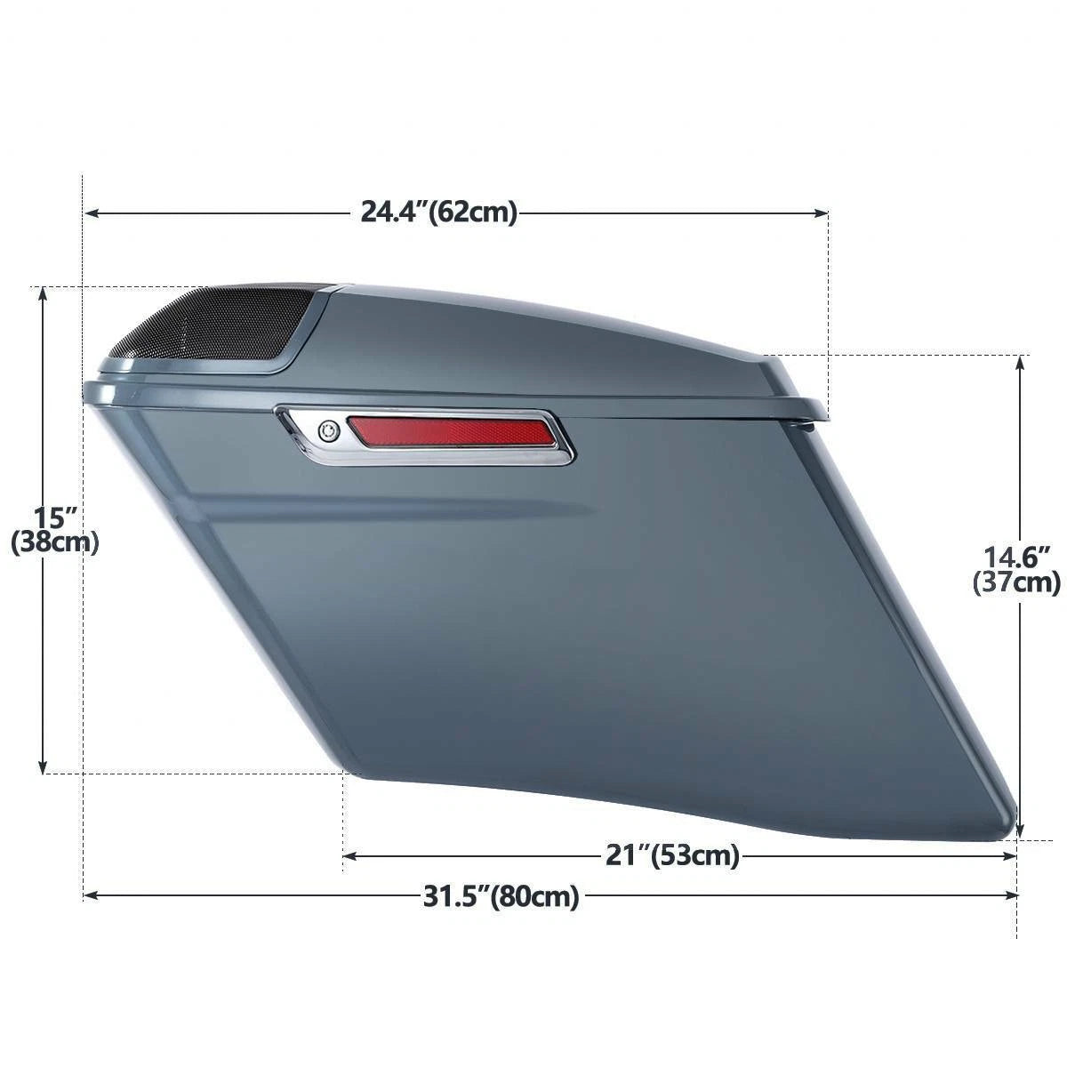 4" Extended Hard Saddlebags for Harley Touring (2014–2025) Gunship Gray
