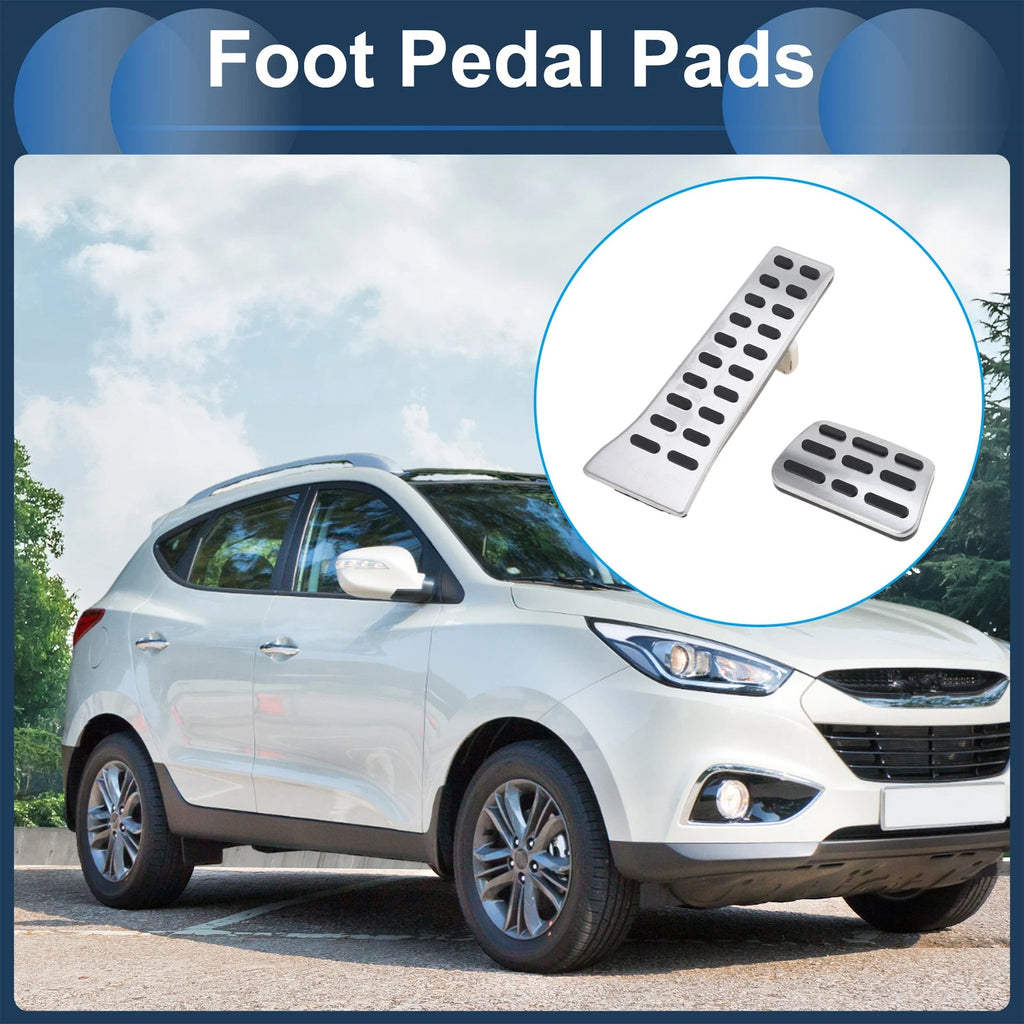 Automatic Footrest Pedal Covers Set for Hyundai Tucson (2016–2023) Silver