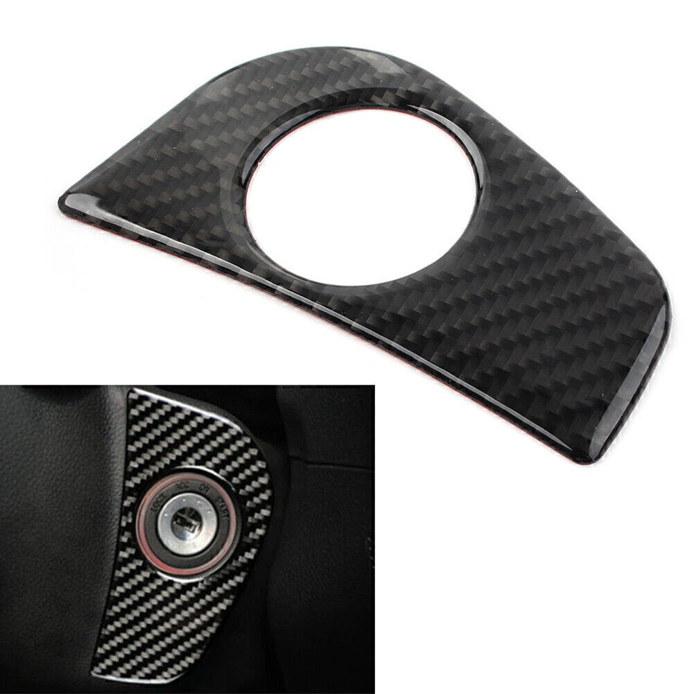 Ignition Switch Start Button Frame Trim Fit Subaru Forester 2013-18 Carbon Fiber