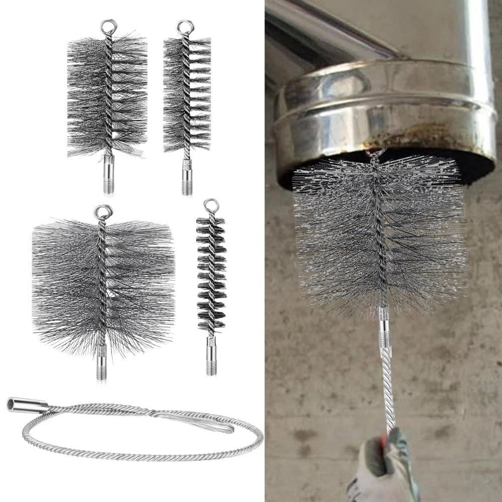 Chimney Sweep Kit for Hard-to-Reach Areas - Multi-Diameter Brushes