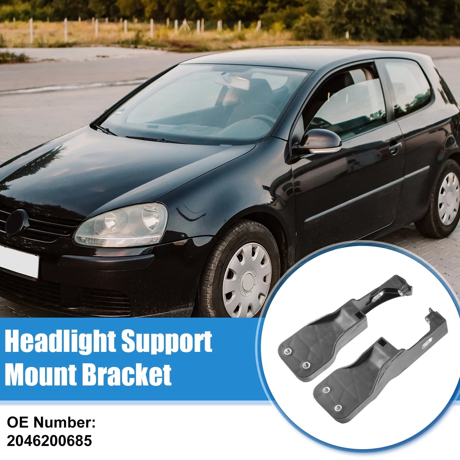 Front Side Headlight Support Mount Bracket Pair for Mercedes Benz W204 (2007–2015)