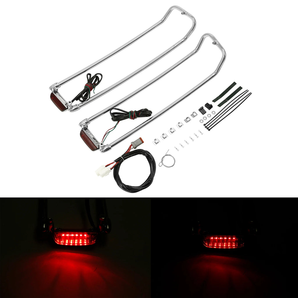 Saddlebag Lid Top Rail & LED Light for Harley Touring Road King Glide (1994–2013)