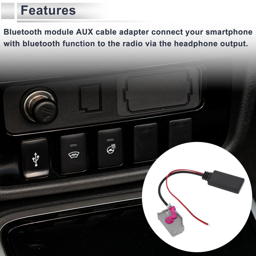 Bluetooth AUX Radio Harness Adapter Music Cable for Audi A3 (2012–2019)