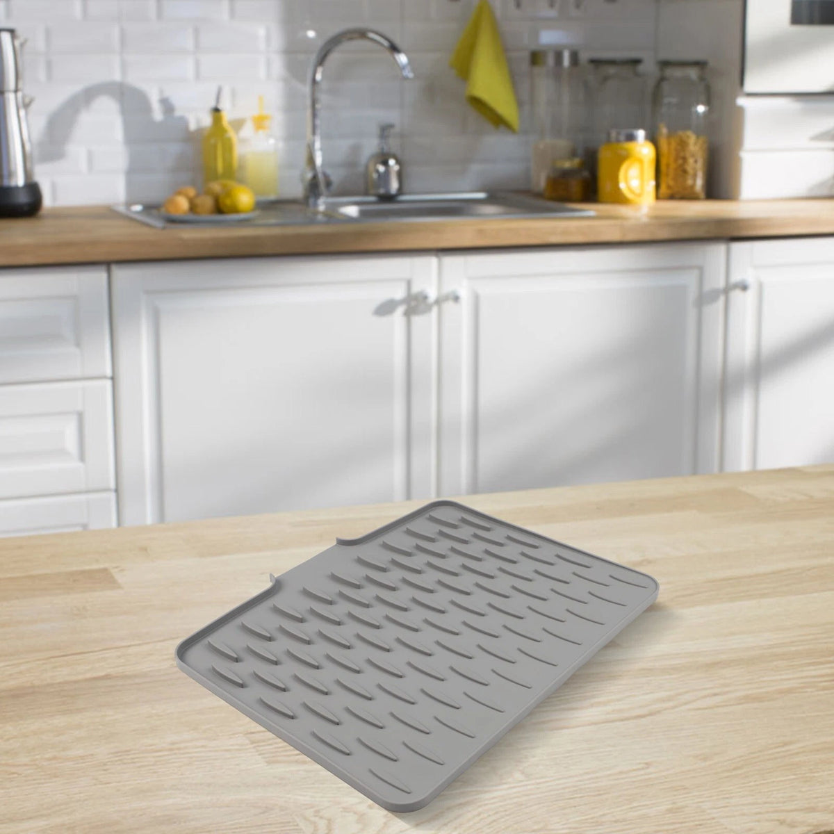 Non Slip Silicone Drain Pad for Kitchen Countertop (Universal Fit)