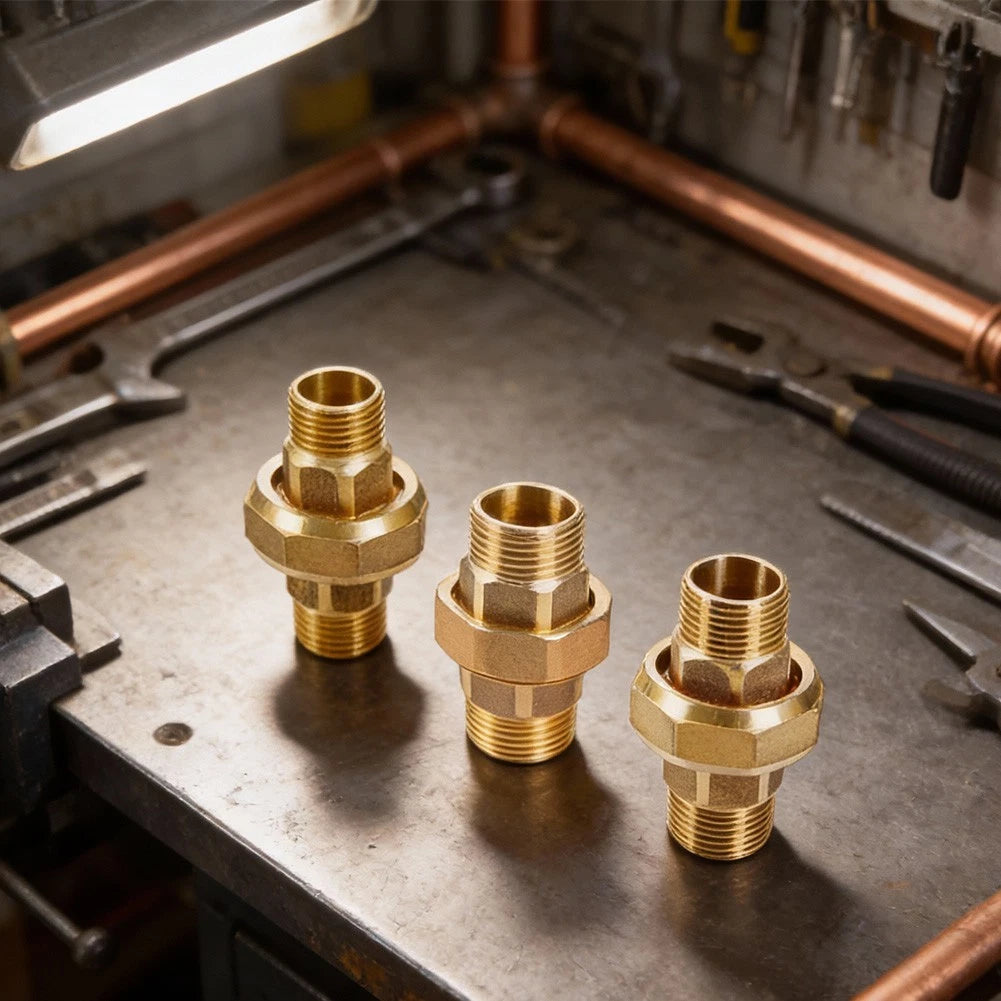 3/4 Inch Double External Thread Brass Fitting for Plumbing Use