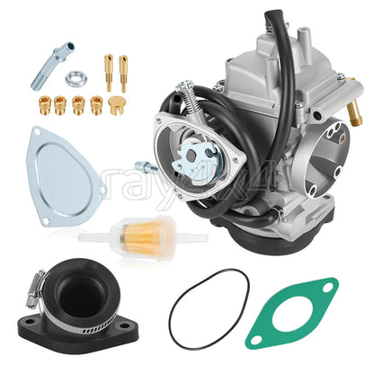 Carburetor for Suzuki King Quad 300, QuadRunner 250 (1999–2002) w/ Intake Pipe Boot