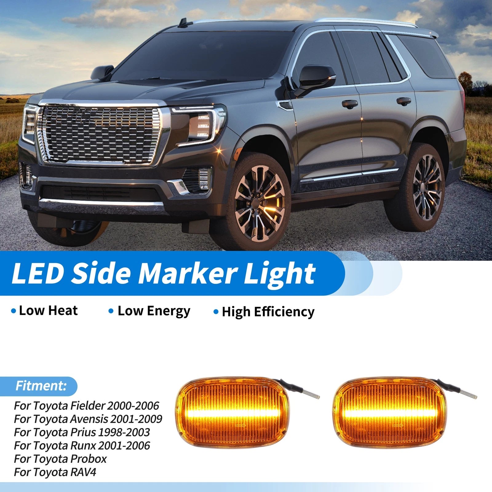 LED Side Fender Marker Light for Toyota Fielder 2000–2006 2 pcs