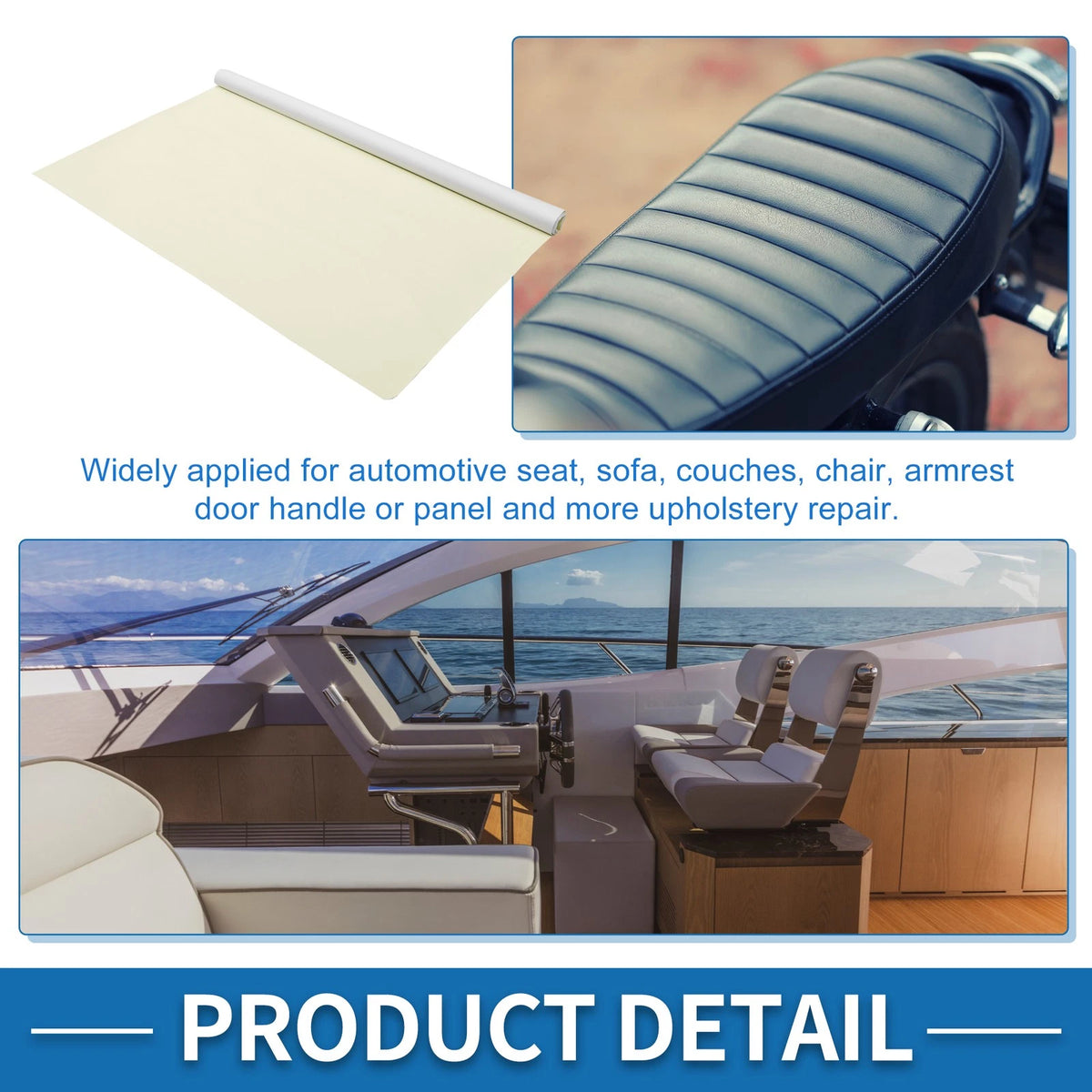 Self Adhesive Leather Repair Patch for Car Seat Sofa (39"x26.7", Beige White)