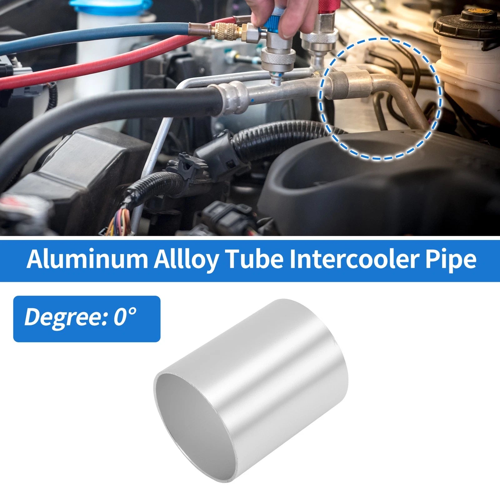 2.48" OD Intercooler Pipe for - Brushed Silver Tone