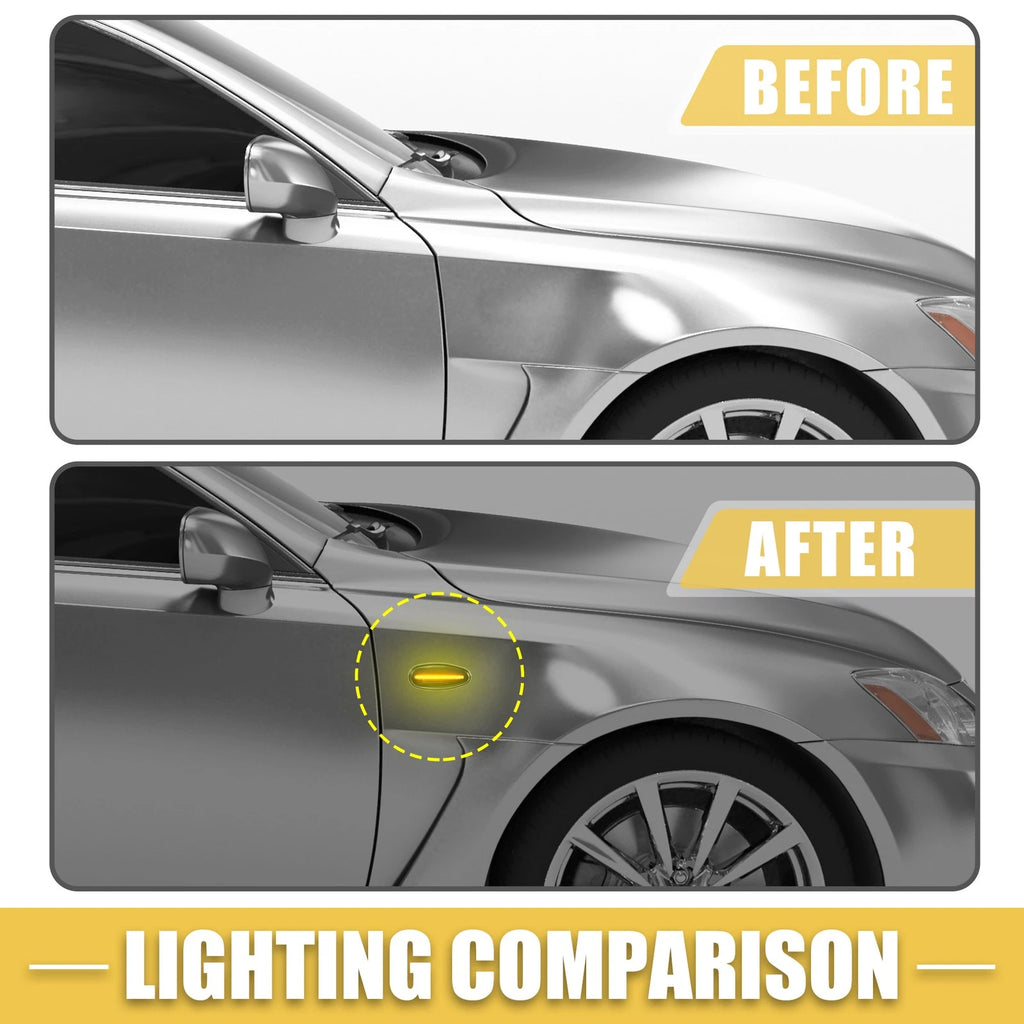 Front Sequential LED Side Marker Light for Mitsubishi Amber 1 Pair (2007–2015)